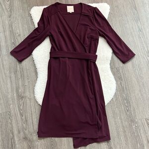 ModCloth Elegant Burgundy Wrap Dress
